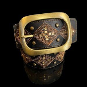 ❤️❤️Steve Madden leather brass studded belt - M Great condition!